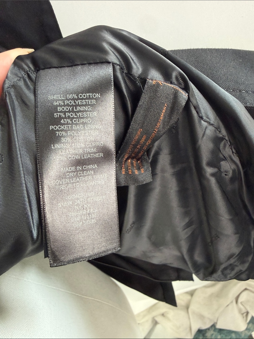 COACH BLACK TRENCH 3/4 COAT - Picture 5 of 5